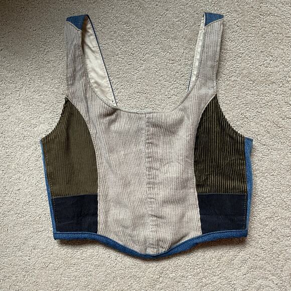 Handmade corset jeans upcycling top artisanal y2k - Picture 1 of 4
